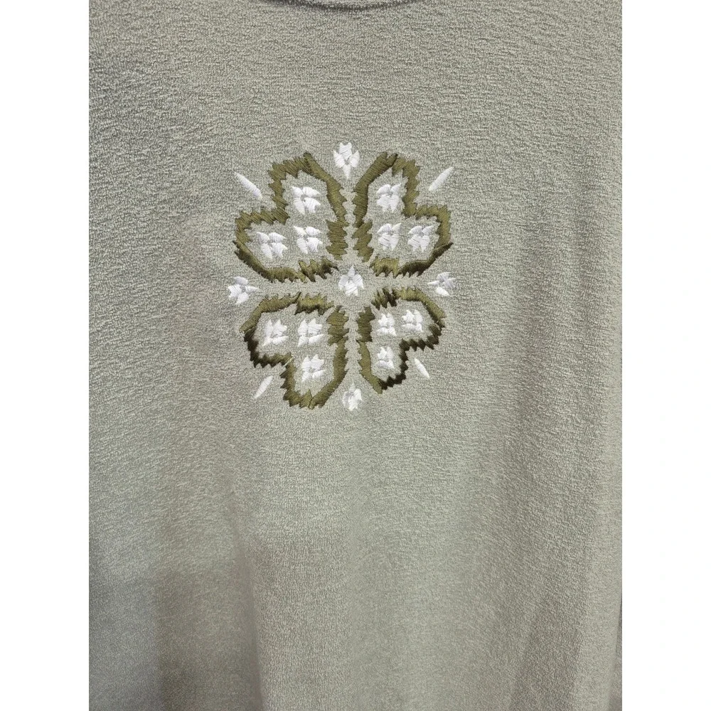 Jaclyn Smith Sport Vintage Sage Green Fleece Sweatshirt and Sweatpants Set L/M